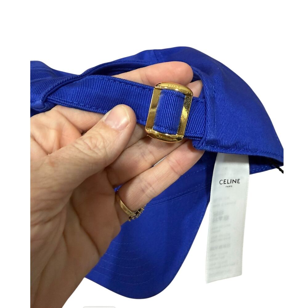 Celine Womens Triomphe Baseball Hat Cap Royal Blue Small Bleu Roi - Picture 4 of 6